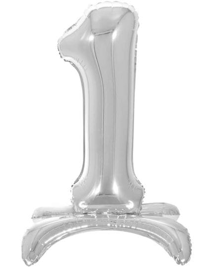 Цифра на подставке Серебро 81см